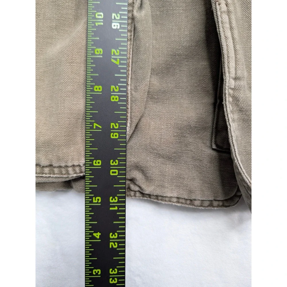 GAP Out-of-Doors Mens Medium Olive Grunge Field Jacket Leather Trim Plaid